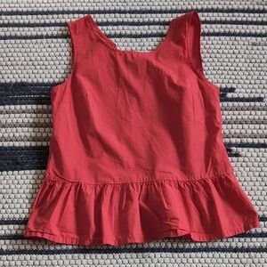 J. Crew factory red double bow back tank top